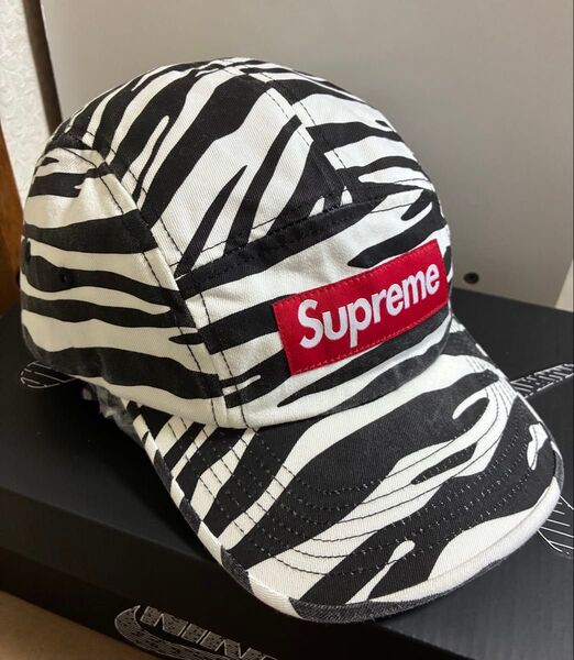 Supreme Washed Chino Twill Camp Cap Zebra シュプリーム ボックスロゴ キャンプキャップ