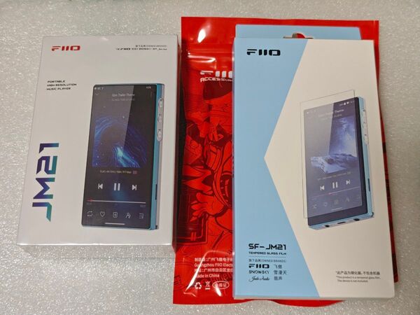 新品 FiiO JM21 青 純正 ケース フィルム セット DAP オーディオプレイヤー フィーオ