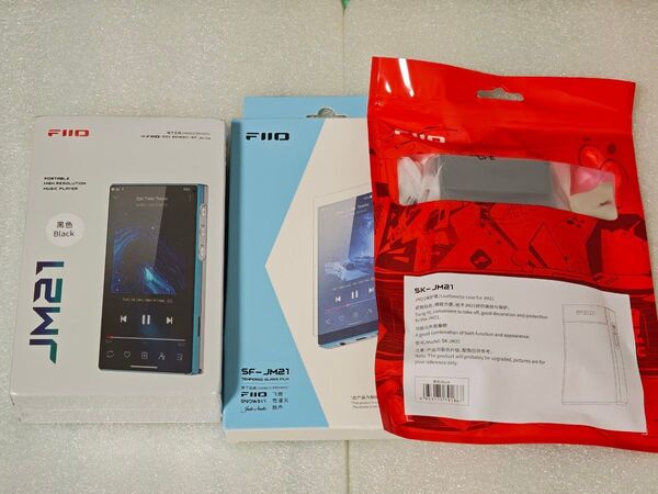 新品 FiiO JM21 黒 ブラック 純正 ケース フィルム セット DAP