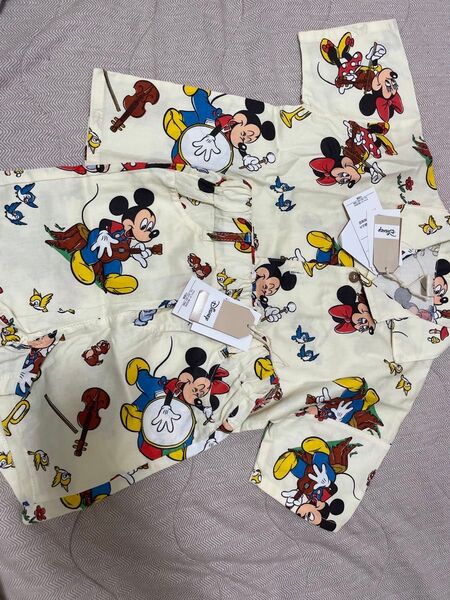 しまむら リトシー セットアップ レトロ ミッキー ミニー ディズニー 半袖