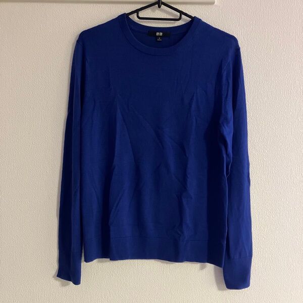 【used】UNIQLO ユニクロ ブルー 青 長袖ニット Mサイズ