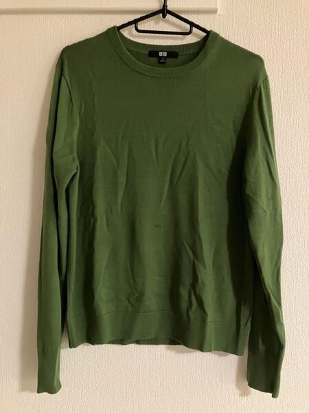 【used】UNIQLO ユニクロ グリーン 長袖 ニットセーター