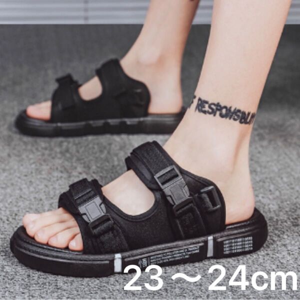 【23~24cm(37)】スポーツサンダル 脱げない ヒール 厚底 痛くない 歩きやすい スポサン 厚底サンダル