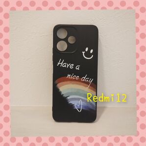 Redmi12 5Gケース スマイル ブラック