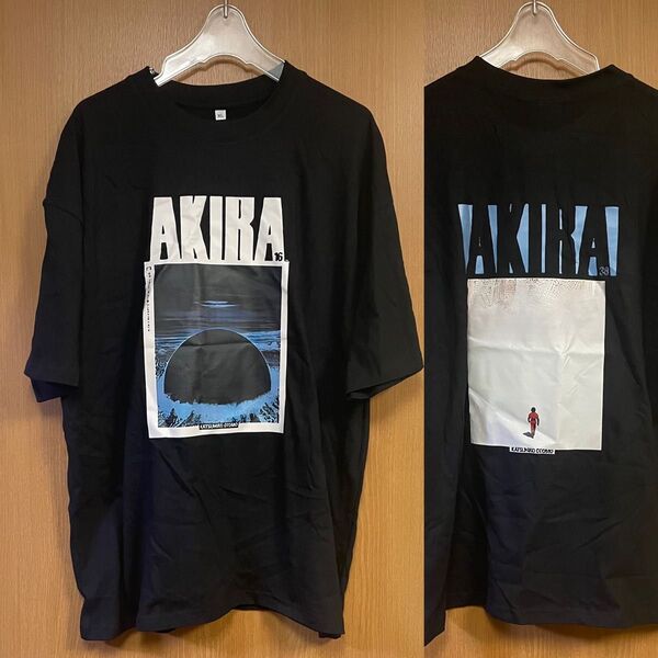 XLサイズ 両面プリント AKIRA 大友克洋アキラ アニメTシャツ 黒 ネオ東京 金田正太郎 島鉄雄 SF 胸プリント 2L