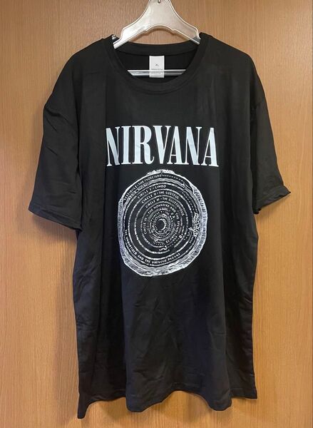 ニルヴァーナ ビッグTシャツ XLサイズ 年輪 NIRVANA スマイル インユーテロ 半袖 Tシャツ ブラック ロックT 黒