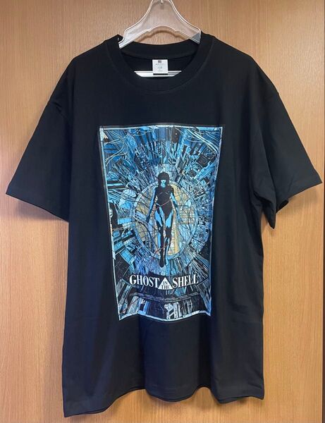 攻殻機動隊 ゴーストインザシェル XLサイズ フロントプリント LL アニメTシャツ 黒半袖 Tシャツ Tee 映画T 古着