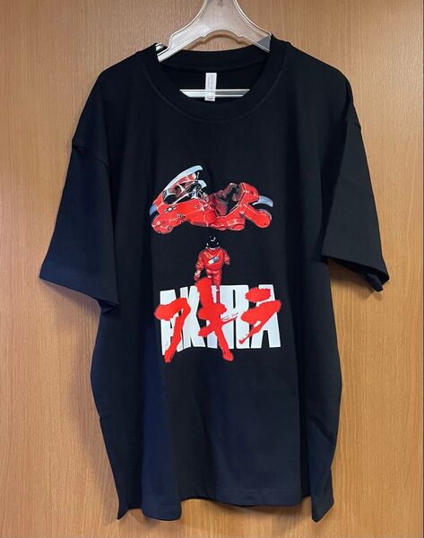 XLサイズ バイクプリント(2L) AKIRA 大友克洋アキラ アニメTシャツ 黒 半袖 Tシャツ Tee 映画T 古着
