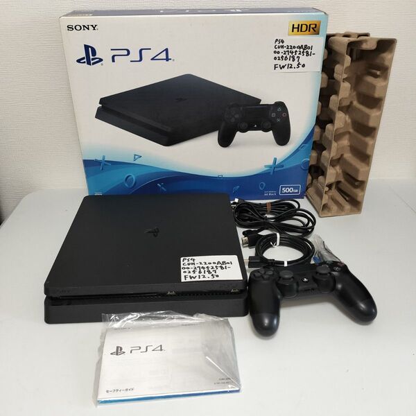 相当ダメージあり 中古動作品 FW12.50 PlayStation4 ジェット・ブラック 500GB CUH-2200AB01