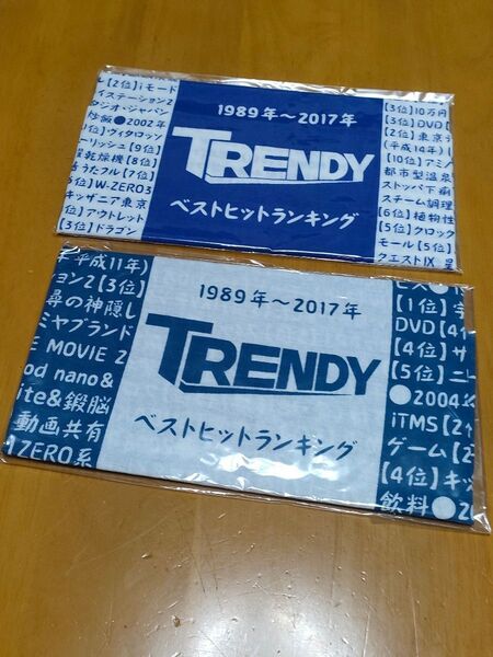 【平成レトロ】TRENDY ベストヒットランキング 手ぬぐい 2枚セット(白と紺)