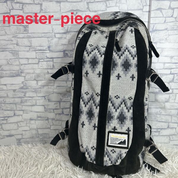 master-pieace マスターピース 総柄 リュック バックパック ナイロン スエード切り替え