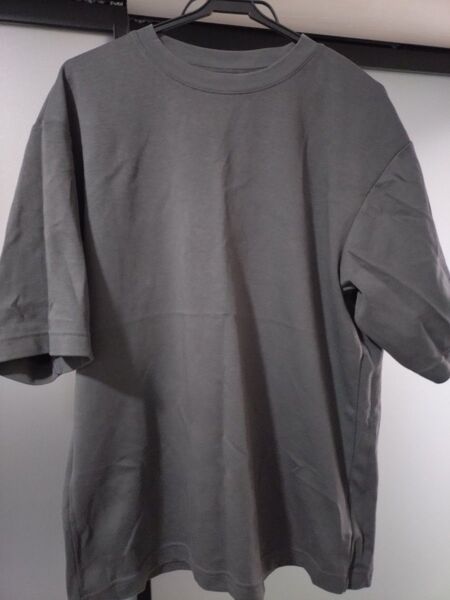 UNIQLO U エアリズムコットンオーバーサイズTシャツ/5分袖(L)