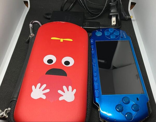 PSP-3000 本体 社外バッテリー新品 4Gメモリーカード 純正電源 ソフトモンハン3