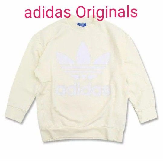 未使用 adidas スウェット トレーナー オフホワイト ロゴMLXL