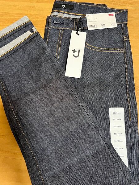 新品タグ付き UNIQLO ジルサンダー +J セルビッジスリムストレートデニム W30 76cm