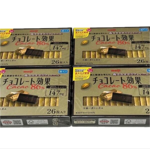 チョコレート効果 86% 26枚 (130g) ×4