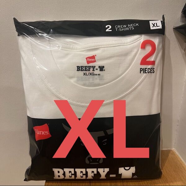 新品 ヘインズ BEEFY-T ビーフィー Tシャツ 半袖 白 2枚組 XLH5180-2