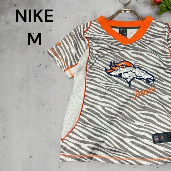 【一点物】NIKE ナイキ アメフトNFL USA broncos ゲームシャツ M 裾タグ 18