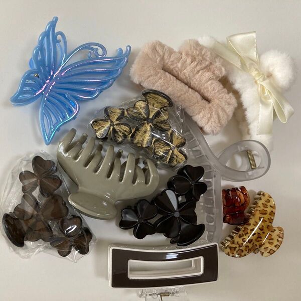 ヘアアクセサリー ヘアクリップ バンズクリップ バンスクリップ 新品 未使用 セット バタフライ 花