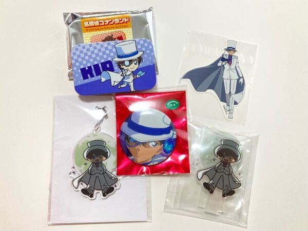 名探偵コナン 怪盗キッド 5点セット 缶バッジ アクスタ アクスト ミント缶 ステッカー