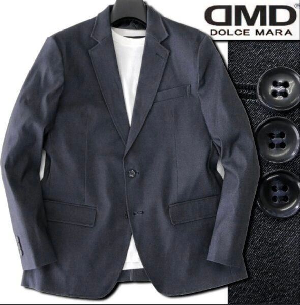 新品 ドルチェマーラ ハイパーストレッチ デニムライク ジャケット XL 紺 DOLCE MARA ブレザー メンズ 春秋 撥水