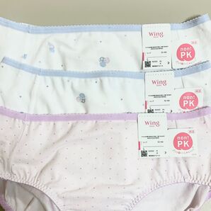 新品 ワコール ショーツ Lサイズ 3点 non! PK コットン 綿 wing 綿混 パンツ ウィング ティーン プリリ
