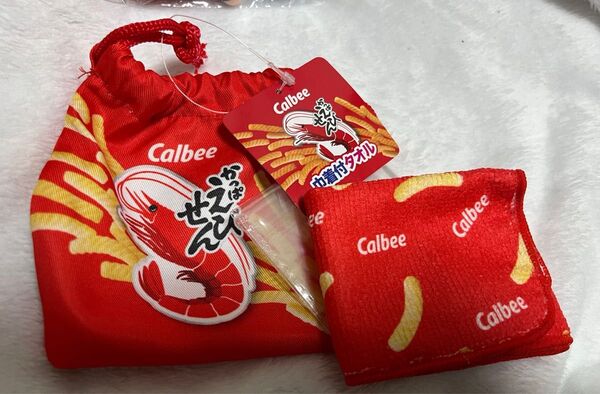 Calbee かっぱえびせん 巾着&ミニタオル 2個セット