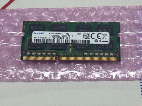 8GB 1枚 PC3L-12800S-11-13-F3 Samsung ノートパソコン用メモリ