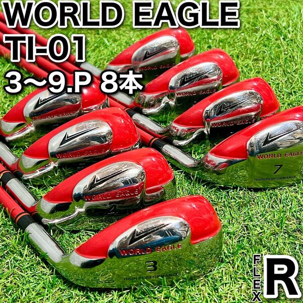 メンズ ゴルフクラブ アイアンセット ワールドイーグル TI-01 8本 R 右利き ユーティリティ型 WORLD EAGLE