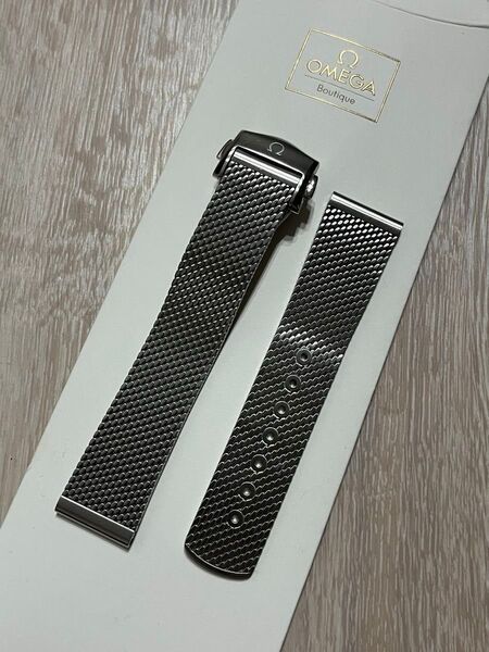 【正規品】オメガ OMEGA ツーピース ストラップ ステンレス製 メッシュブレスレット 20mm 定価123,200円