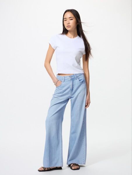 UNIQLO、レディース、woman、ドレープワイドフレアジーンズ、デニム、24、GU、coca、しまむら…