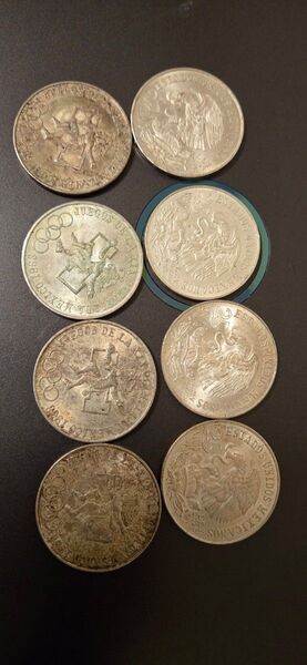1968年メキシコオリンピック記念 25ペソ銀貨 8枚セット