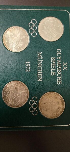 ドイツ ミュンヘン五輪記念10マルク銀貨 4種4枚