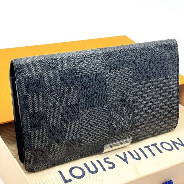 LOUIS VUITTON新型希少品 ダミエグラフィット3DポルトフォイユブラザNM ルイヴィトン 長財布 N626652つ折り