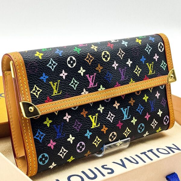 LOUIS VUITTON【箱付き最高級美品】モノグラムマルチカラーポルトフォイユインターナショナル三つ折り財布 ルイヴィトン