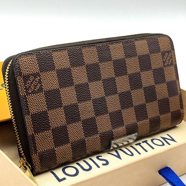 LOUIS VUITTON【新型未使用に近い】ダミエエベヌジッピーウォレットラウンドファスナーラウンドジップ長財布 ルイヴィトン