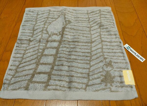 新品ムーミン タオルハンカチ:ハンドタオル:リトルミイ:今治タオル:グレージュvMARUSIN:MOOMIN