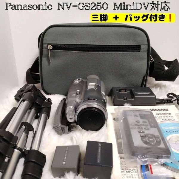 Panasonic パナソニック NV-GS250 MiniDV対応 三脚 + バッグ付き!