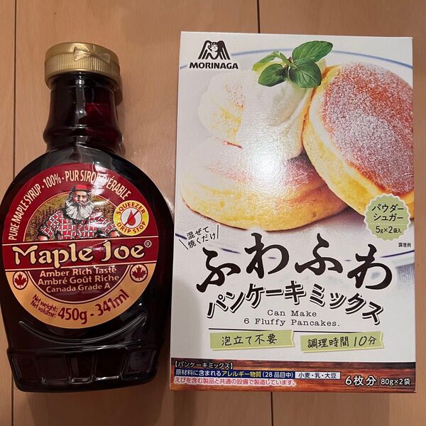 メープルシロップ パンケーキミックス 2点セット パンケーキミックス ホットケーキミックス 森永 メープルジョー