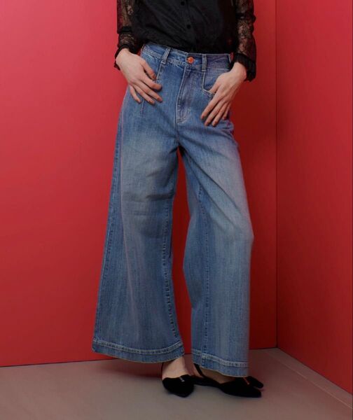 【美品】LOULOU WILLOUGHBY ルルウィルビー デニムバギーパンツ