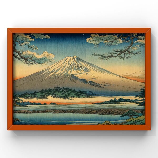 開運富士山 運気を呼ぶ 額縁付 健康運、金運を開運するインテリア絵画グラフィック
