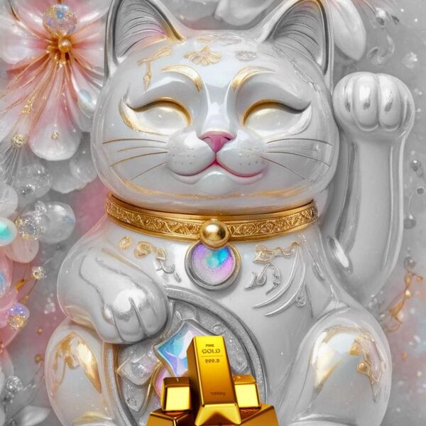 額縁付き 開運招き猫 運気アップ 絵画グラフィック