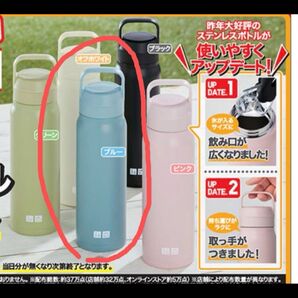 新品未使用 ユニクロ 炭酸対応ステンレスボトル ブルー