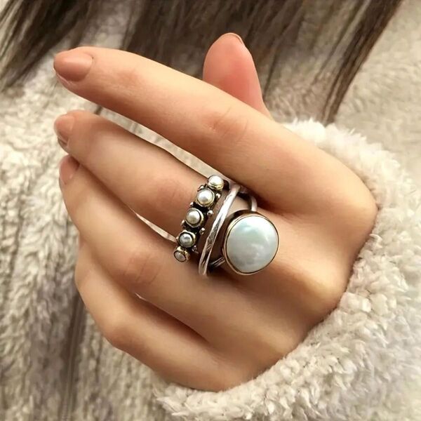 パールリング シルバー リング 指輪 パール レディース おしゃれ アクセント