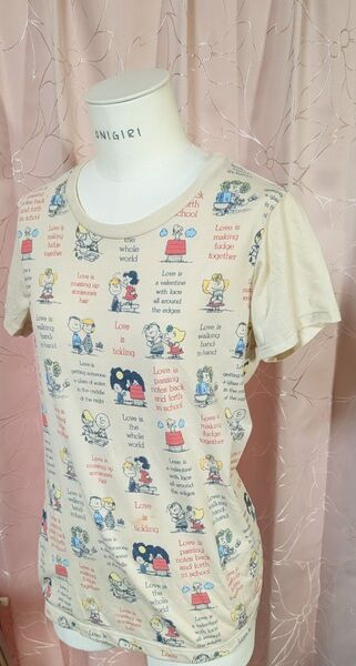 更に♪最終価格★いいね♪ありがとう★お値下げ★ユニクロ★スヌーピー 総柄Tシャツ レディース Lサイズ