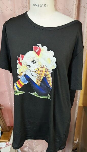 最終★の最終価格★いいね♪ありがとう★お値下げ★新品★昔懐かしい女の子の黒色の Tシャツ Lサイズ 定番 可愛い♪
