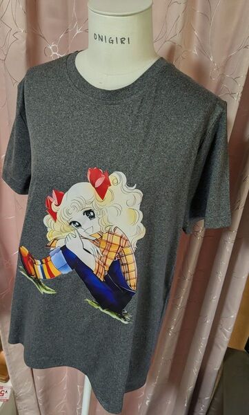 いいね★ありがとう★お値下げ★新品★昔懐かしい可愛い女の子の Tシャツ グレー 定番 Mサイズ