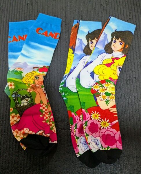 いいね♪ありがとう★新品★可愛い昔懐かしい女の子の靴下2点セット ロゴ入