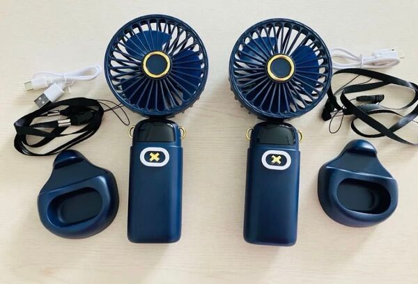 新品未使用 2025年 4wayハンディファン 5段階風量 折り畳み式 パープル セット 卓上扇風機 扇風機