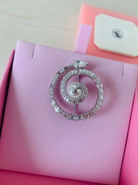 スワロフスキー Swarovski Snake ブローチ クリスタル・パール